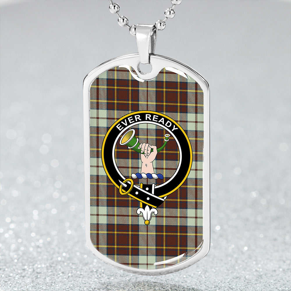 Burns Battalion Modern Clan Badge Classic Tartan Dog Tag Necklace