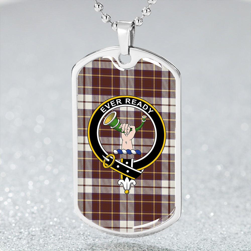 Burns Battalion Weathered Clan Badge Classic Tartan Dog Tag Necklace