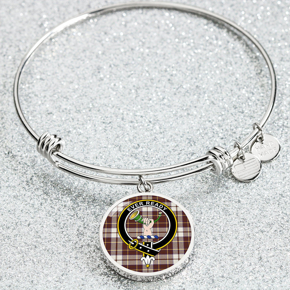 Burns Battalion Weathered Clan Badge Tartan Classic Circle Bangle