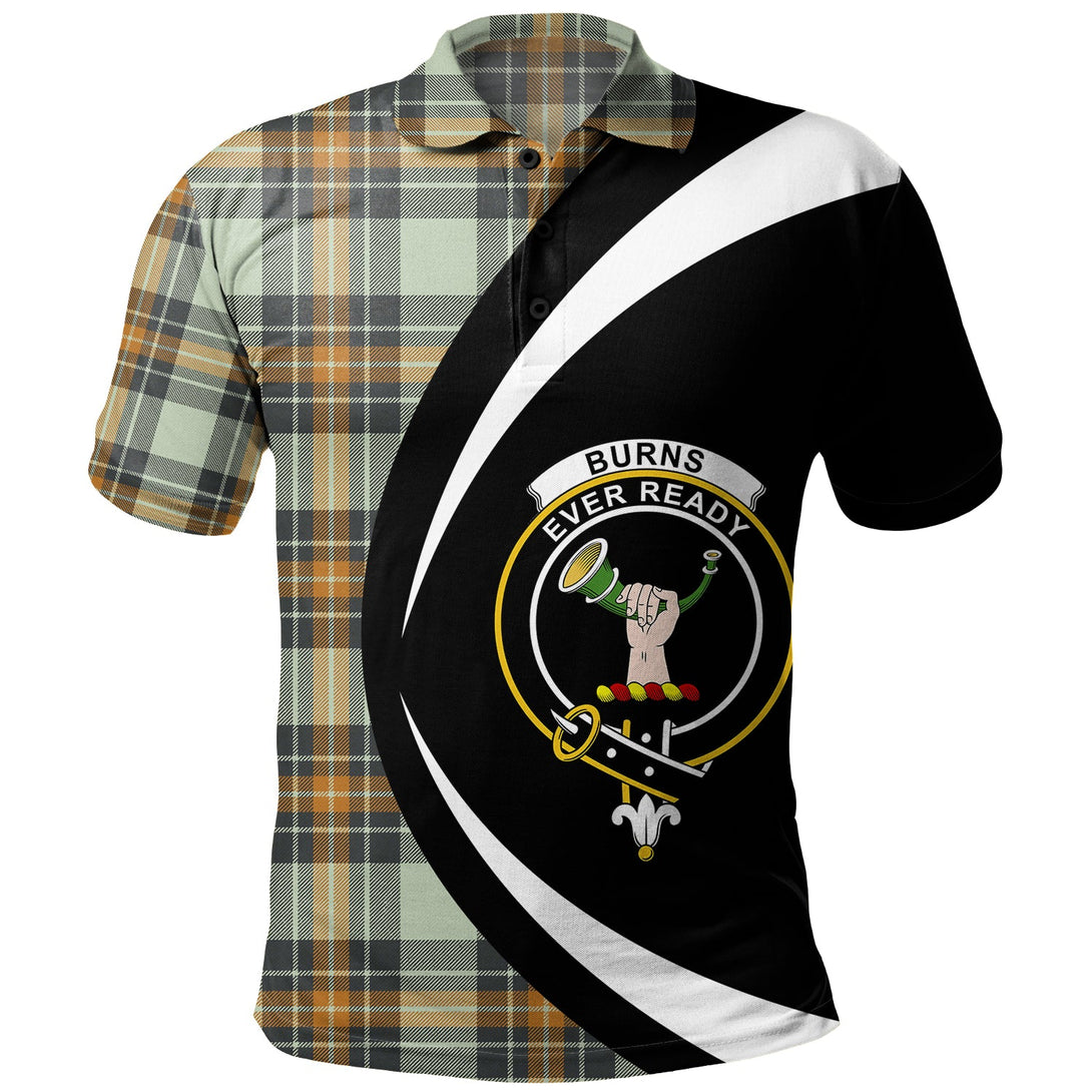 Burns Modern Clan Badge Tartan Polo Shirt Circle Style Personalized