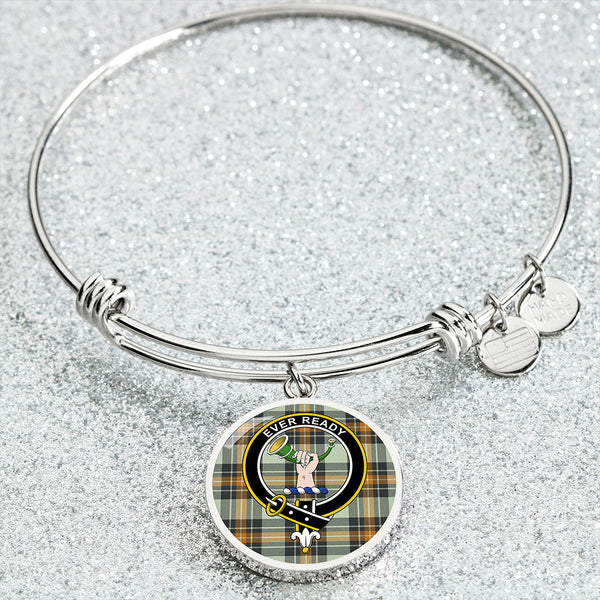 Burns Modern Clan Badge Tartan Classic Circle Bangle