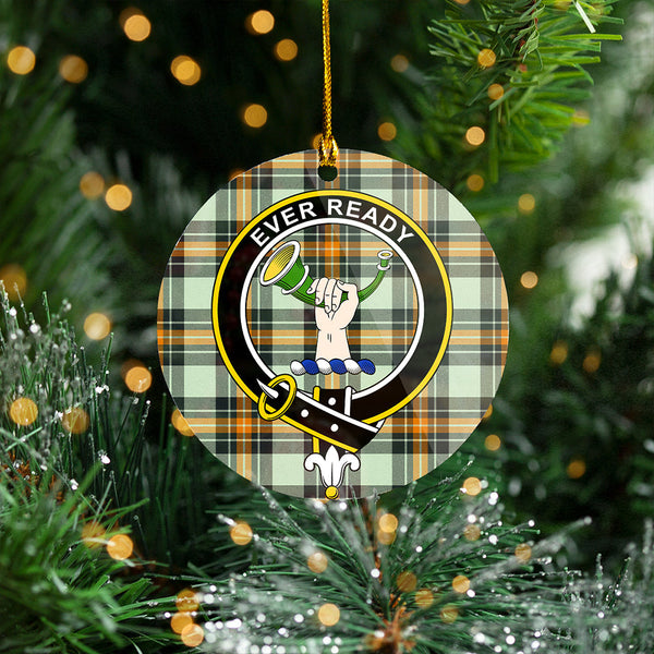 Burns Modern Clan Badge Tartan Plastic Christmas Ornaments