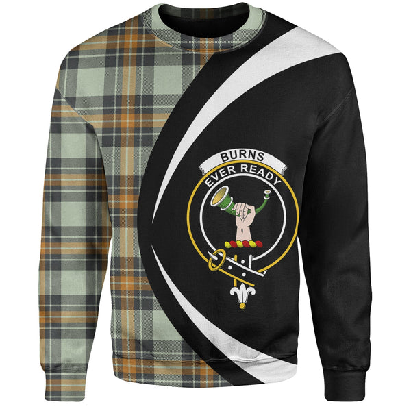 Burns Modern Clan Badge Tartan Sweatshirt Circle Style Personalized