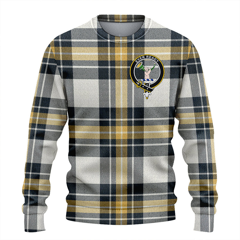 Burns Weathered Clan Badge Tartan Knitted Sweater