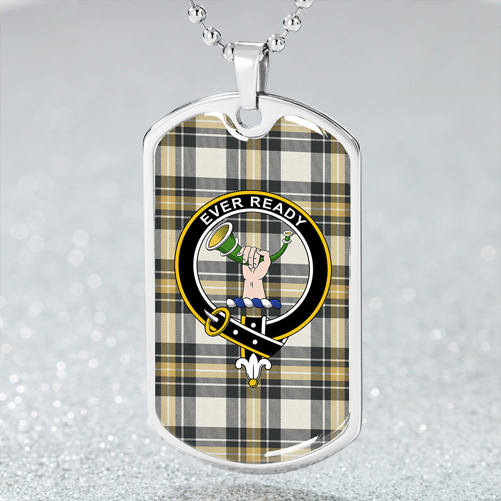 Burns Weathered Clan Badge Classic Tartan Dog Tag Necklace