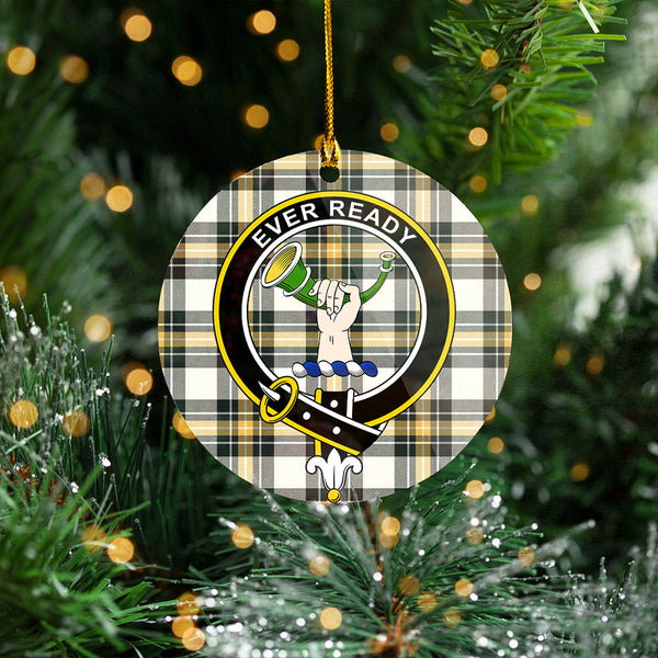 Burns Weathered Clan Badge Tartan Plastic Christmas Ornaments