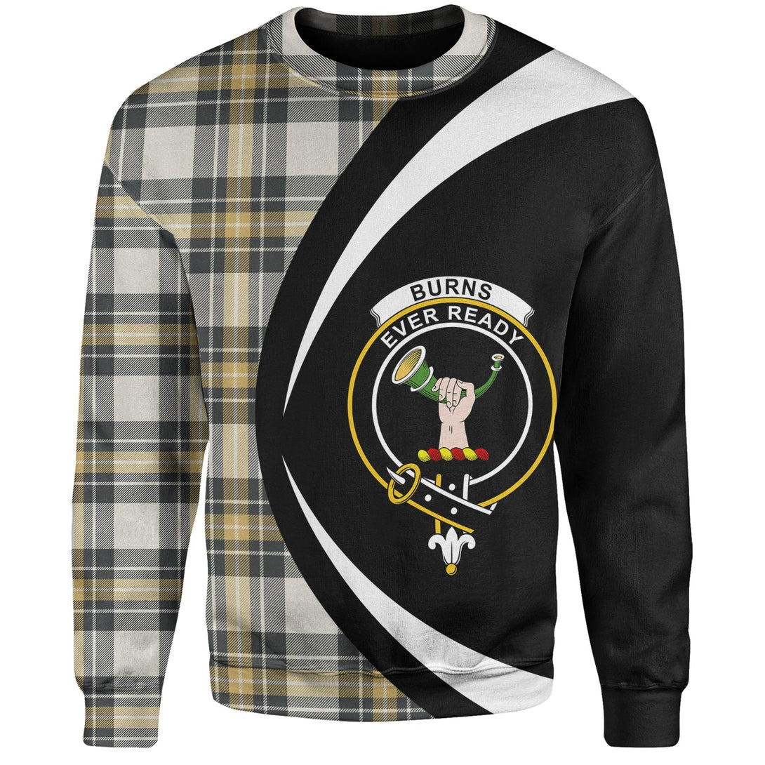 Burns Weathered Clan Badge Tartan Sweatshirt Circle Style Personalized