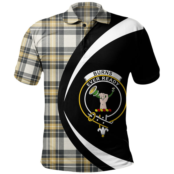 Burns Weathered Clan Badge Tartan Polo Shirt Circle Style Personalized