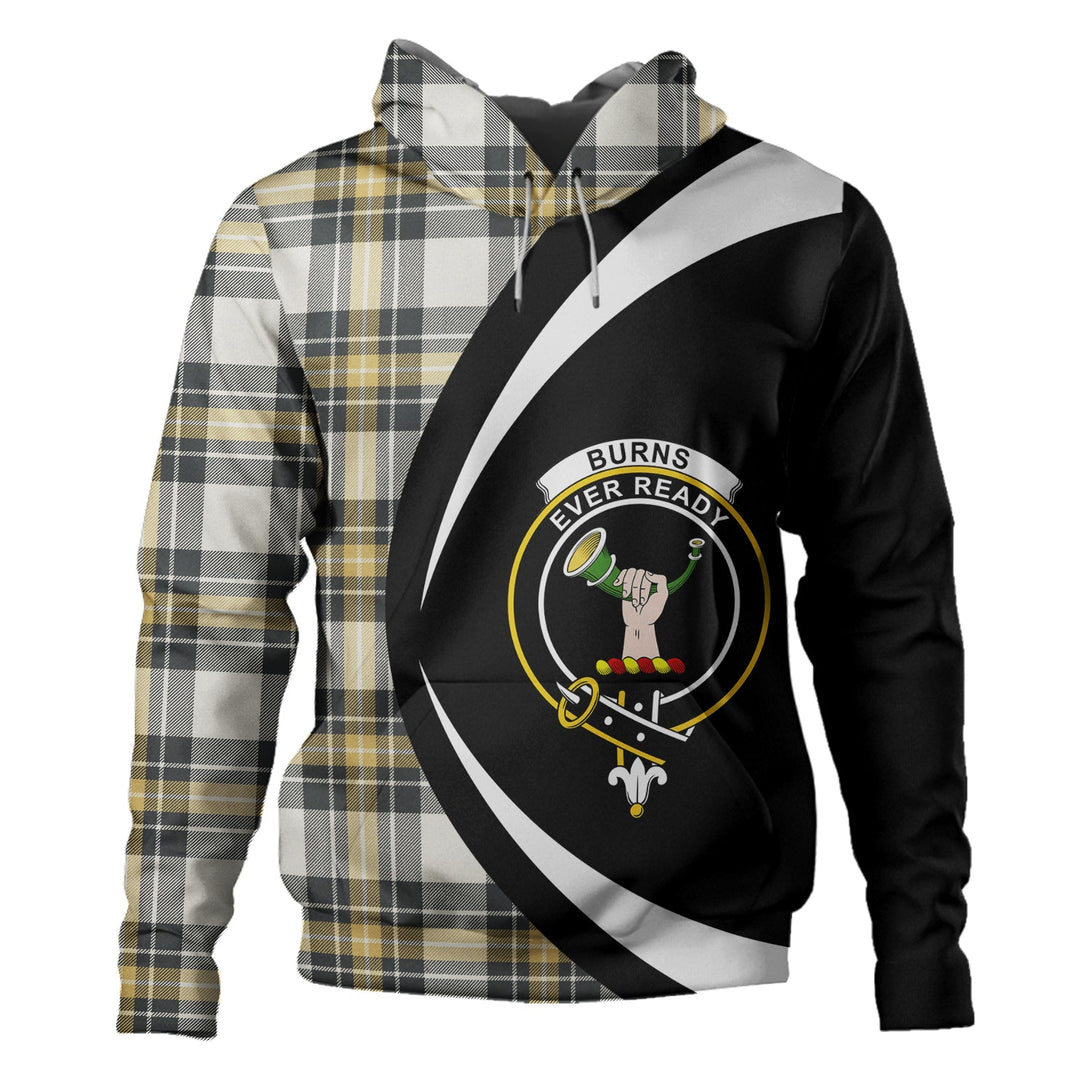 Burns Weathered Clan Badge Tartan Hoodie Circle Style