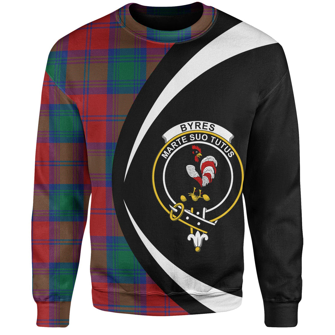 Byres Clan Badge Tartan Sweatshirt Circle Style Personalized