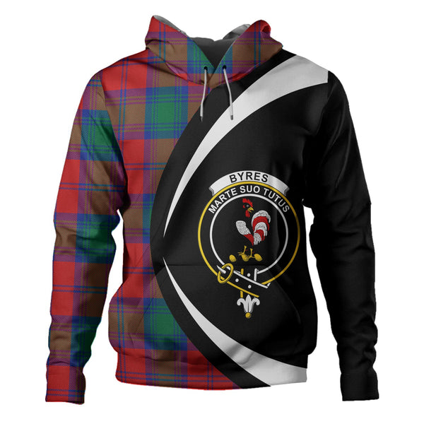 Byres Clan Badge Tartan Hoodie Circle Style