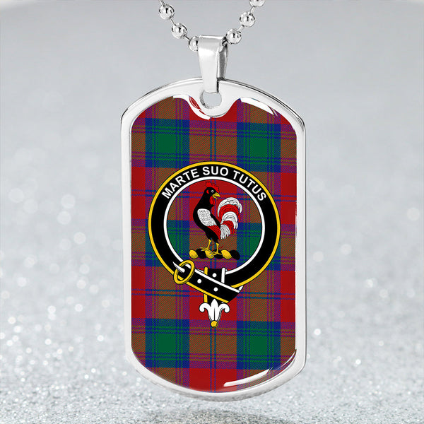 Byres Clan Badge Classic Tartan Dog Tag Necklace