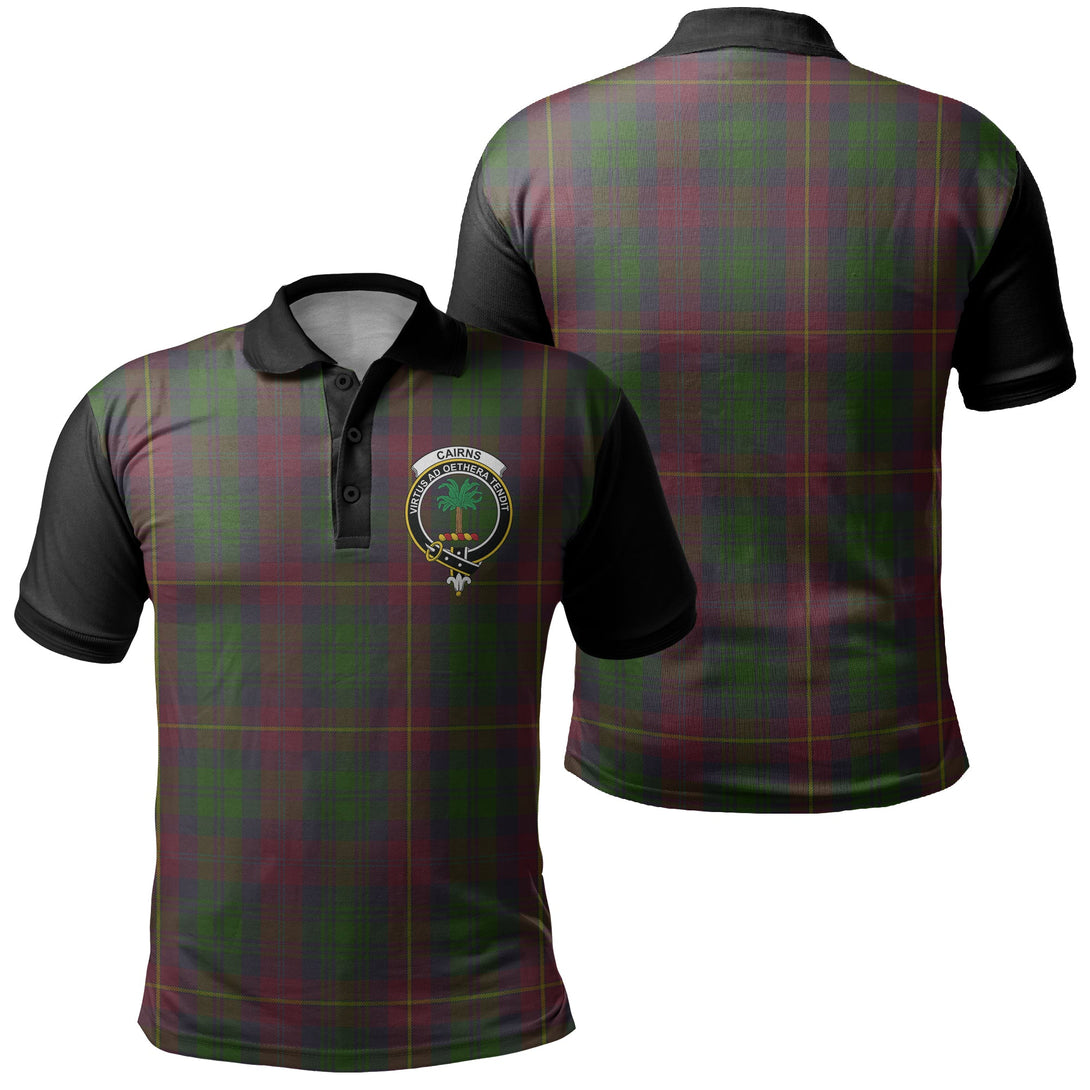 Cairns Tartan Crest Polo Shirt Black Neck 1 Style