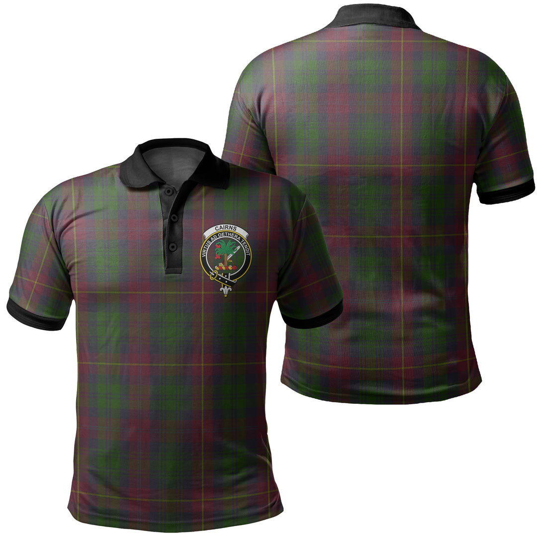 Cairns Tartan Crest Polo Shirt Black Neck 2 Style