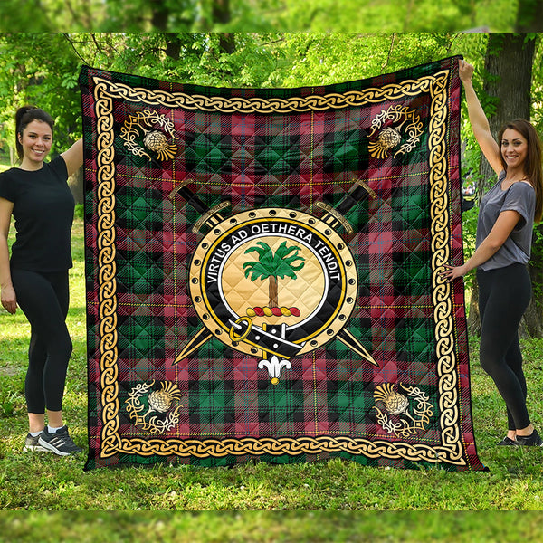 Cairns of Finavon Ancient Clan Badge Tartan Premium Quilt Celtic Shield