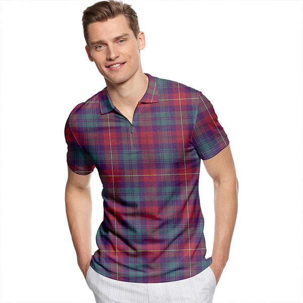 Cairns of Finavon Weathered Tartan Classic Lapel Zip Short Sleeve Polo