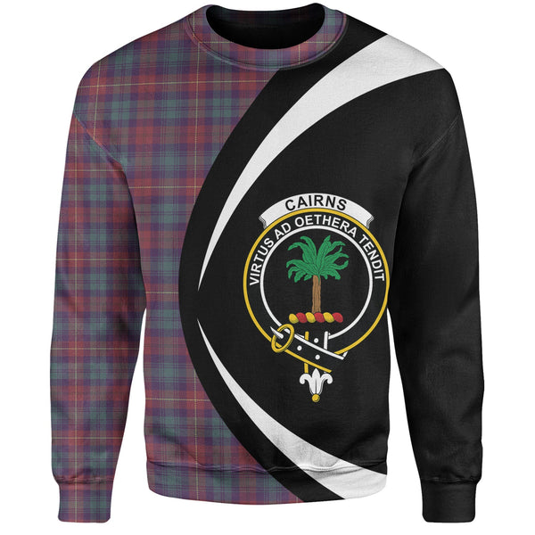 Cairns of Finavon Weathered Clan Badge Tartan Sweatshirt Circle Style Personalized