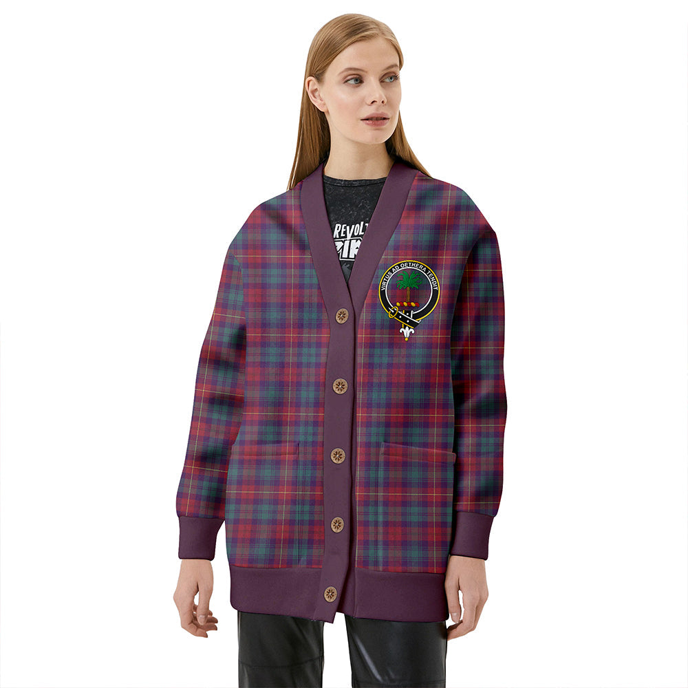 Cairns of Finavon Weathered Clan Badge Tartan V-neck Cardigan