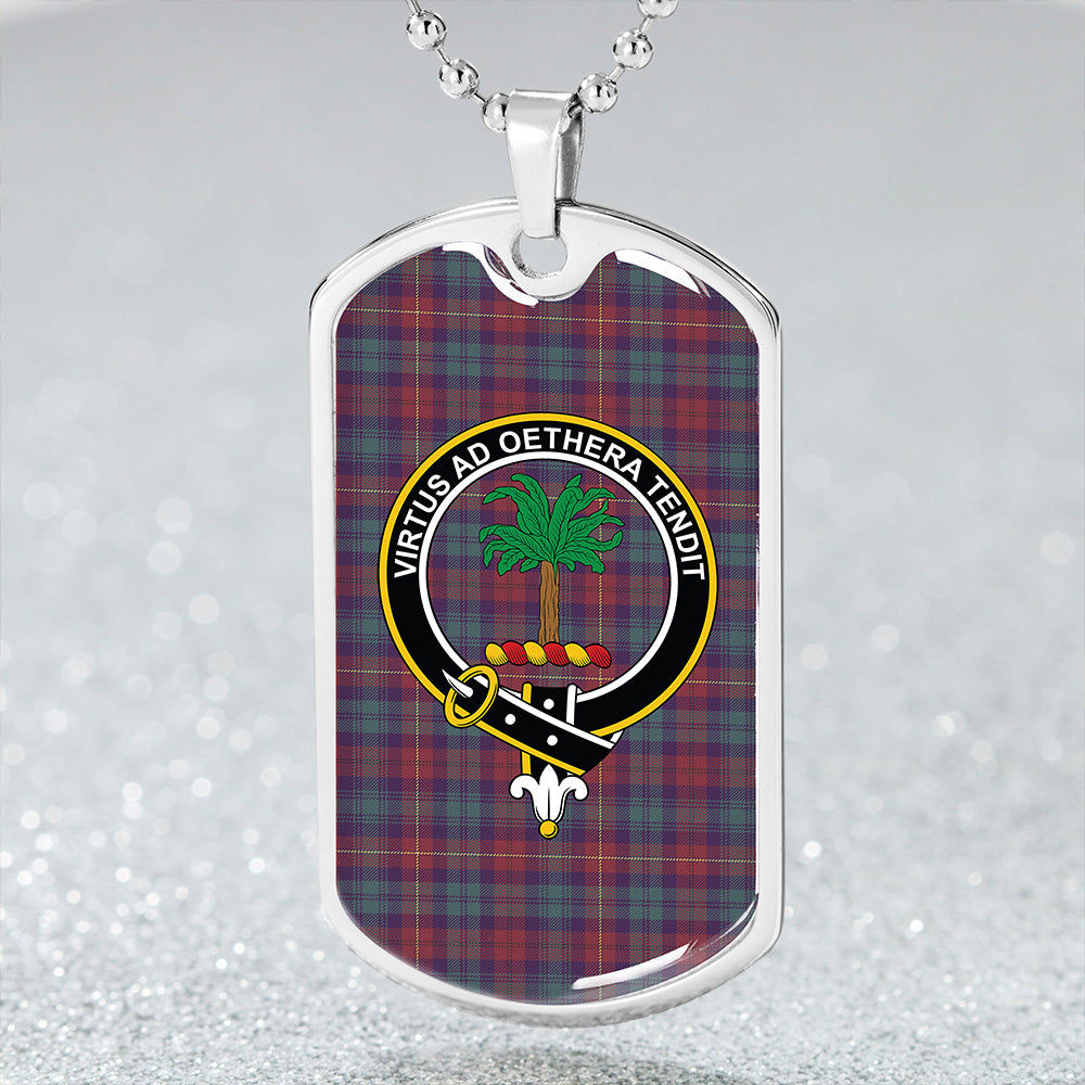 Cairns of Finavon Weathered Clan Badge Classic Tartan Dog Tag Necklace