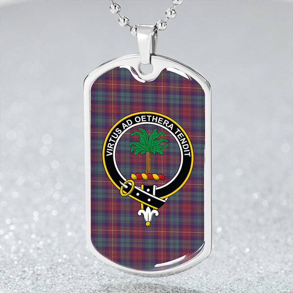 Cairns of Finavon Weathered Clan Badge Classic Tartan Dog Tag Necklace