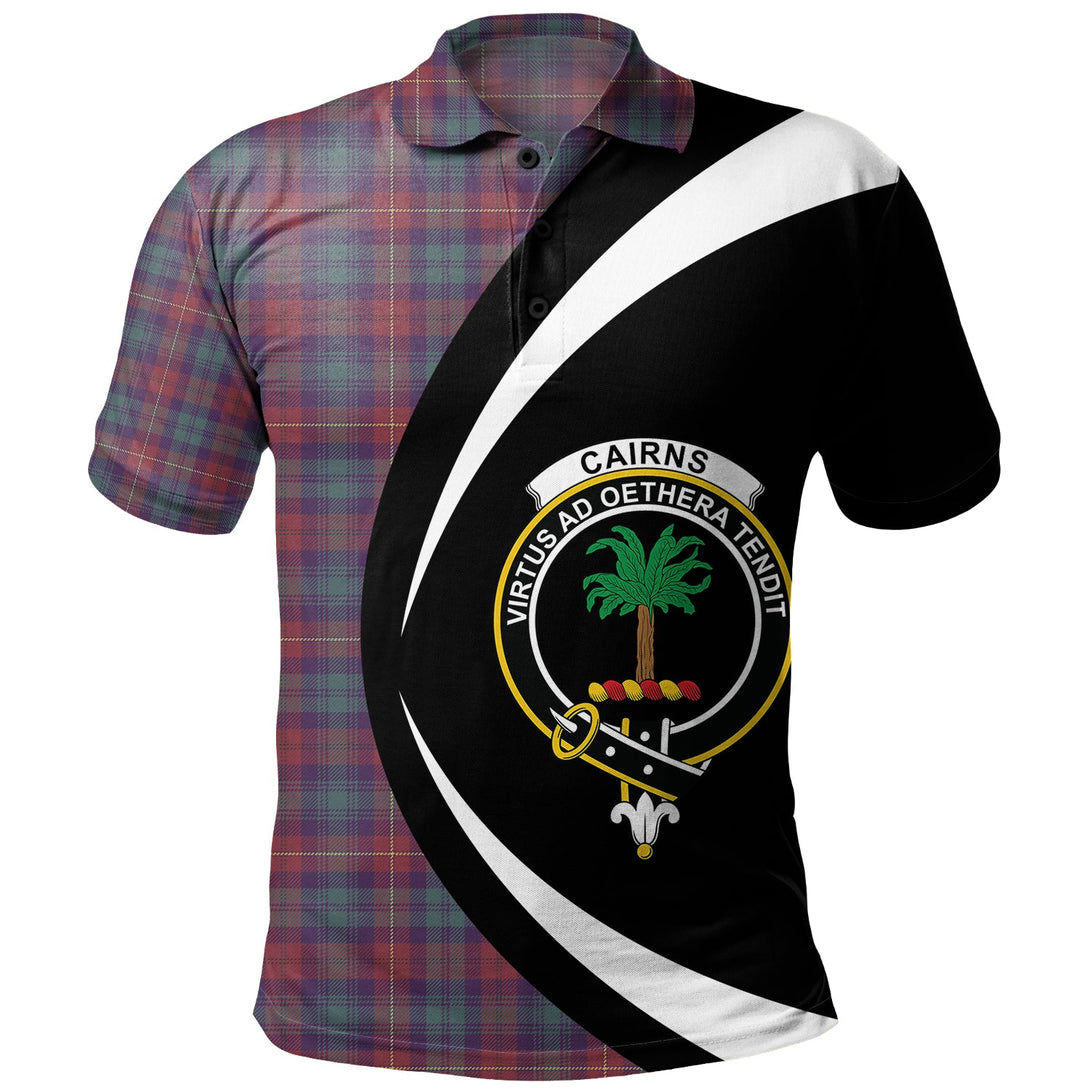 Cairns of Finavon Weathered Clan Badge Tartan Polo Shirt Circle Style Personalized