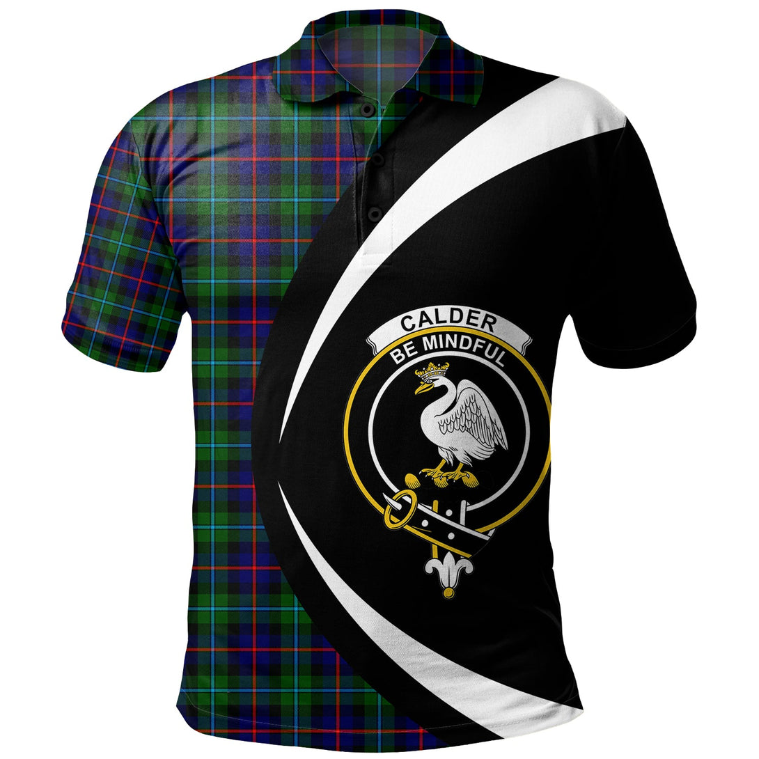 Calder Clan Badge Tartan Polo Shirt Circle Style Personalized