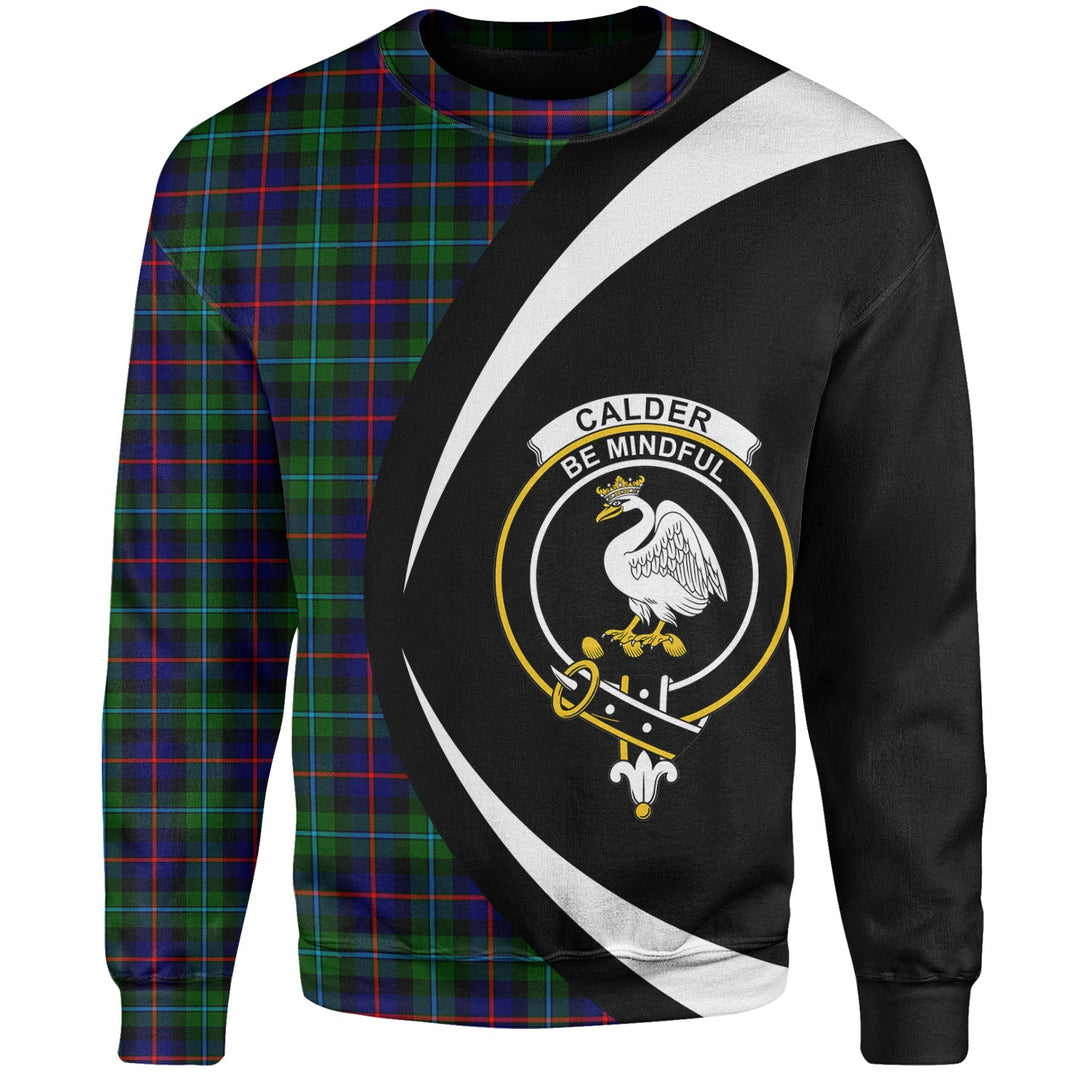 Calder Clan Badge Tartan Sweatshirt Circle Style Personalized