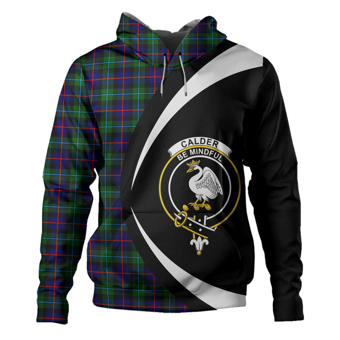 Calder Clan Badge Tartan Hoodie Circle Style