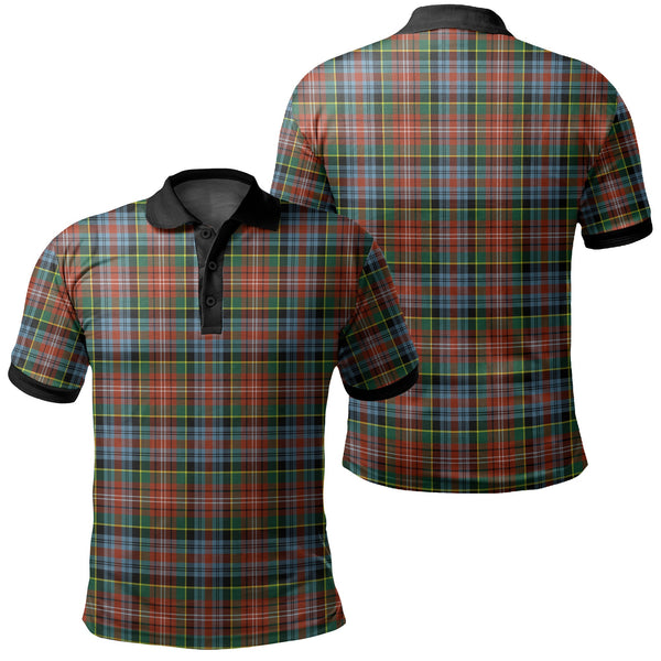 Caledonia Ancient Tartan Classic Polo Shirt Black Neck 2 Style