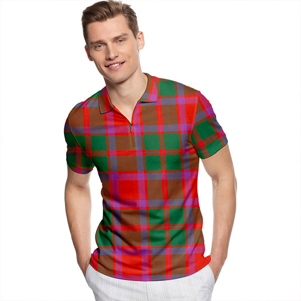 Caledonian Ancient Tartan Classic Lapel Zip Short Sleeve Polo