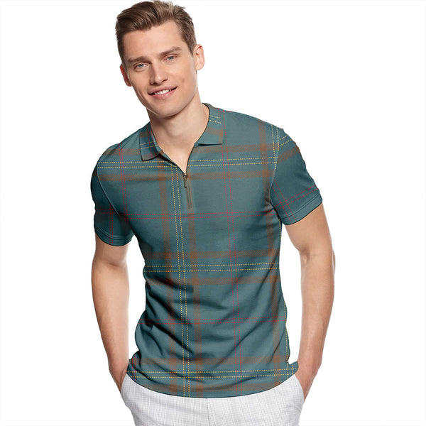 Callaghan Weathered Tartan Classic Lapel Zip Short Sleeve Polo