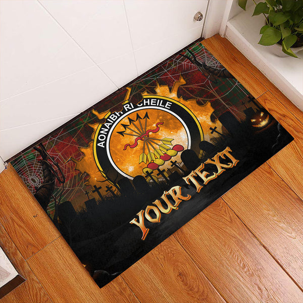 Cameron Ancient Clan Badge Tartan Personalize Doormat Happy Halloween Style