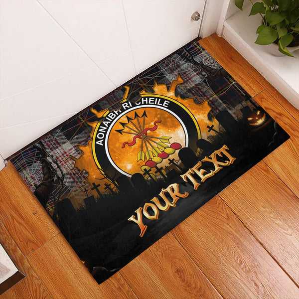 Cameron of Erracht Dress Modern 2 Clan Badge Tartan Personalize Doormat Happy Halloween Style