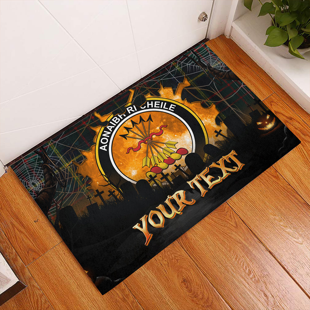 Cameron of Lochiel Hunting Modern 2 Clan Badge Tartan Personalize Doormat Happy Halloween Style