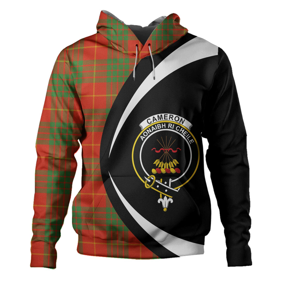 Cameron Ancient Clan Badge Tartan Hoodie Circle Style