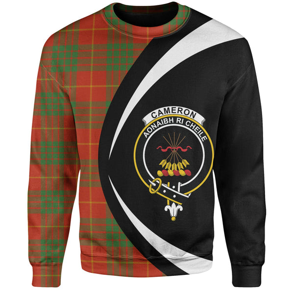 Cameron Ancient Clan Badge Tartan Sweatshirt Circle Style Personalized