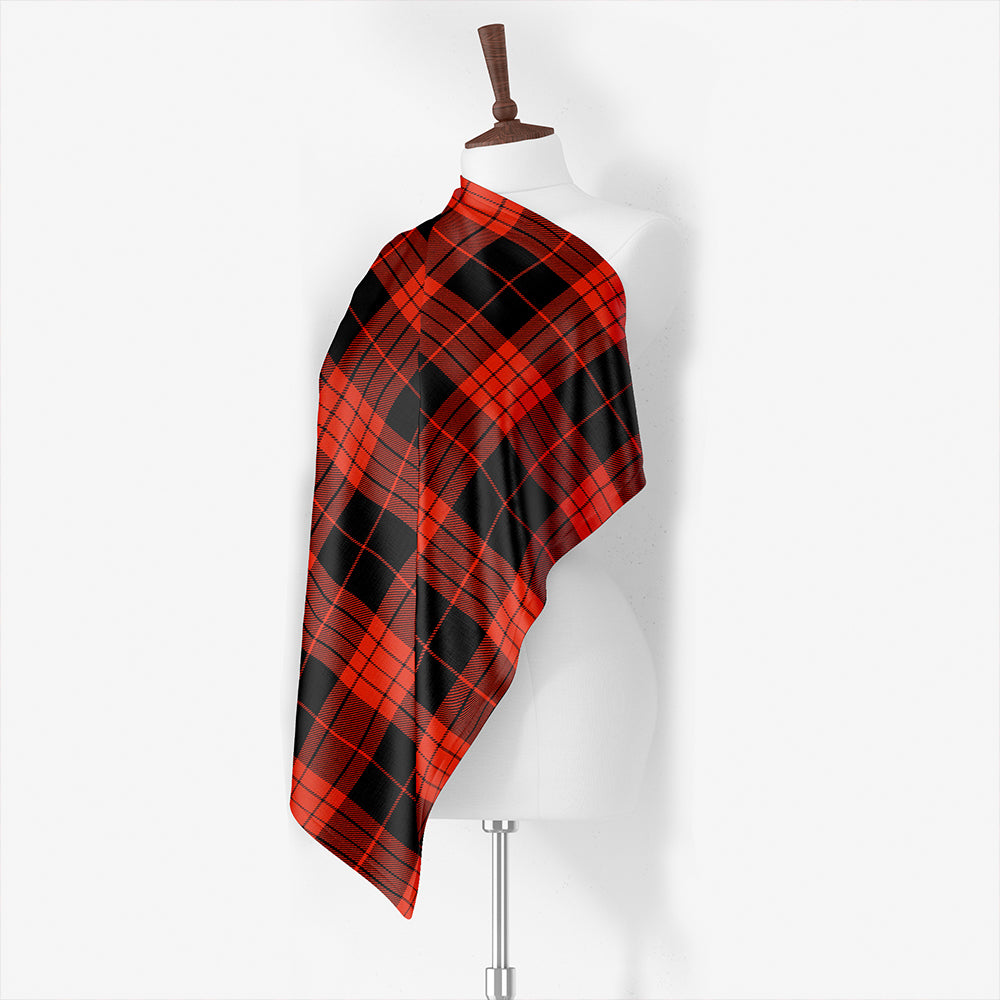 Cameron Black & Red Ancient Tartan Classic Silk Habotai Square Scarf