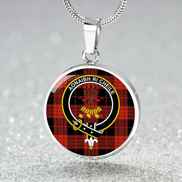 Cameron Black & Red Ancient 2 Clan Badge Tartan Classic Circle Necklace