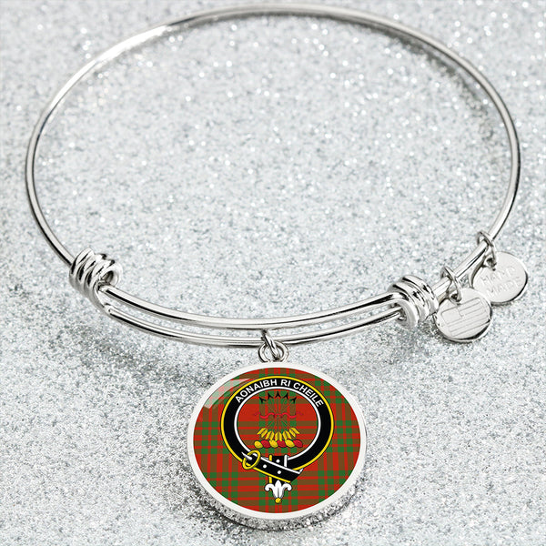 Cameron Cave Plaid Ancient 2 Clan Badge Tartan Classic Circle Bangle