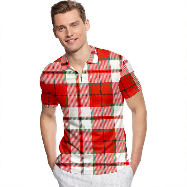 Cameron Hose Ancient Tartan Classic Lapel Zip Short Sleeve Polo