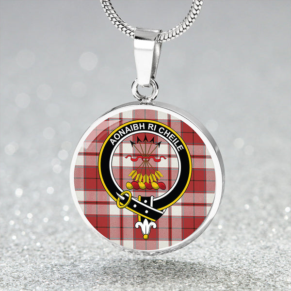 Cameron Hose Weathered 2 Clan Badge Tartan Classic Circle Necklace