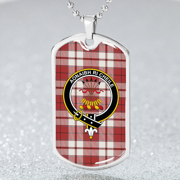 Cameron Hose Weathered 2 Clan Badge Classic Tartan Dog Tag Necklace