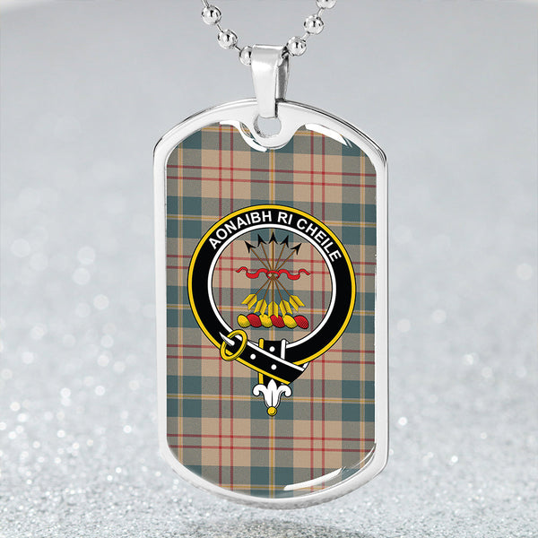 Cameron Hunting Weathered 2 Clan Badge Classic Tartan Dog Tag Necklace