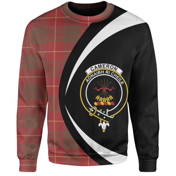 Cameron Weathered 2 Clan Badge Tartan Sweatshirt Circle Style Personalized