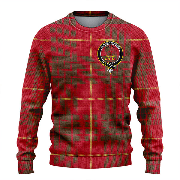 Cameron Weathered 2 Clan Badge Tartan Knitted Sweater