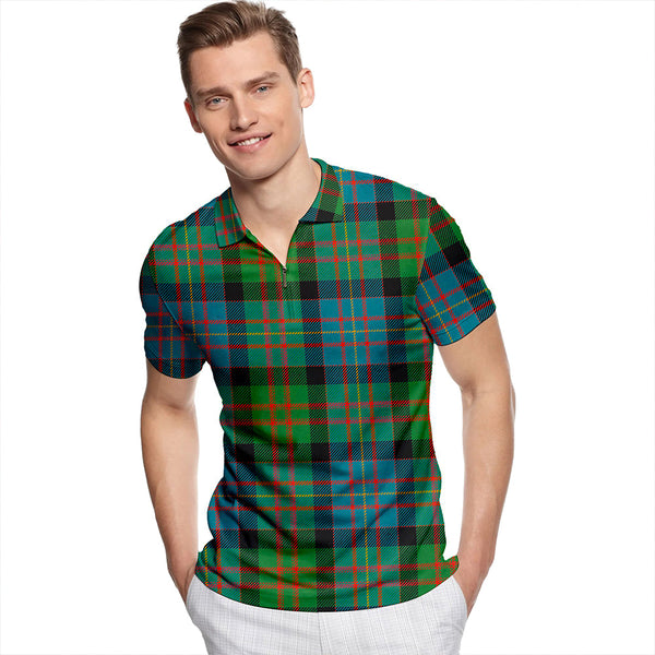 Cameron of Erracht Ancient Tartan Classic Lapel Zip Short Sleeve Polo