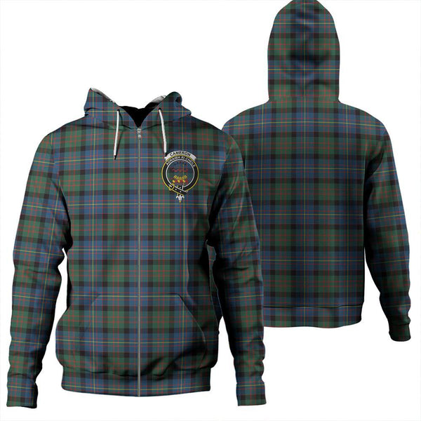 Cameron of Erracht Ancient Tartan Classic Crest Zipper Hoodie