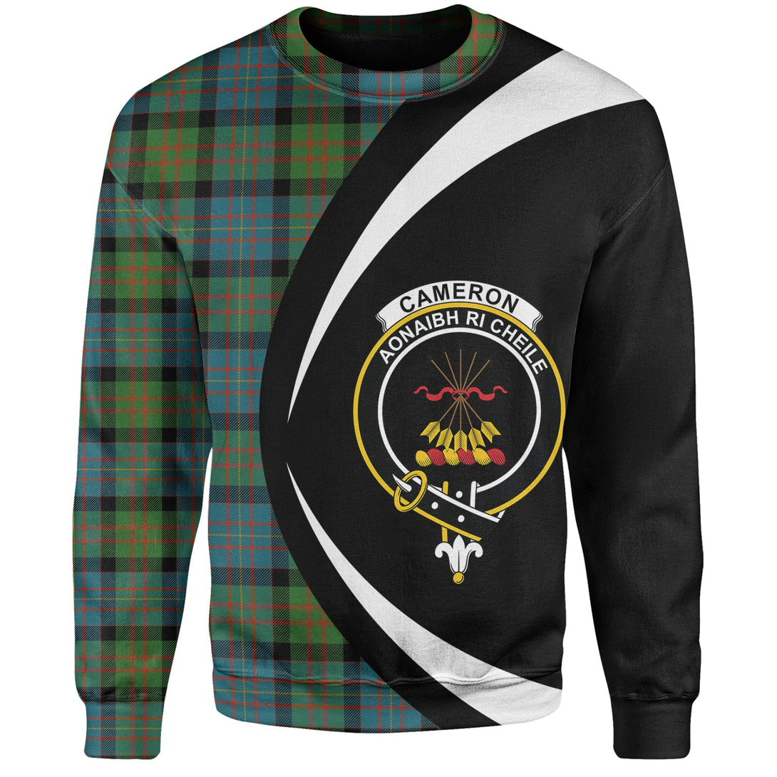 Cameron of Erracht Ancient 2 Clan Badge Tartan Sweatshirt Circle Style Personalized