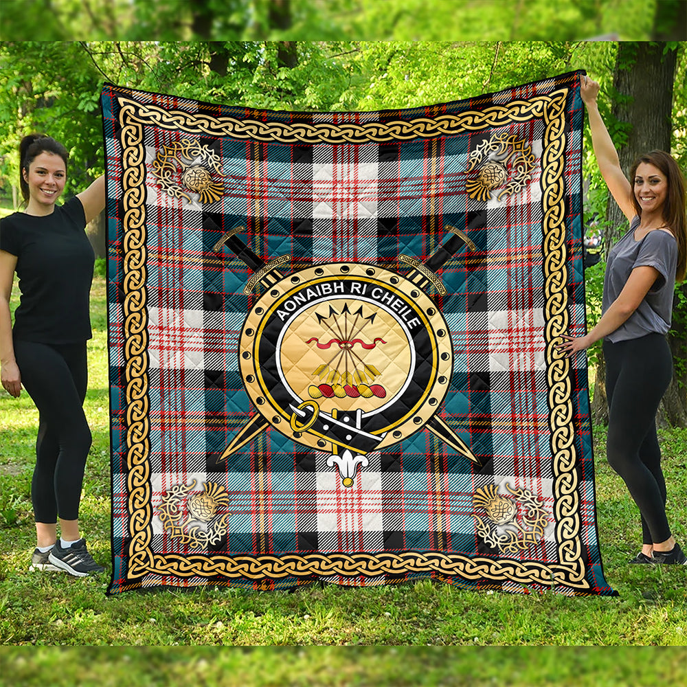 Cameron of Erracht Dress Ancient 2 Clan Badge Tartan Premium Quilt Celtic Shield