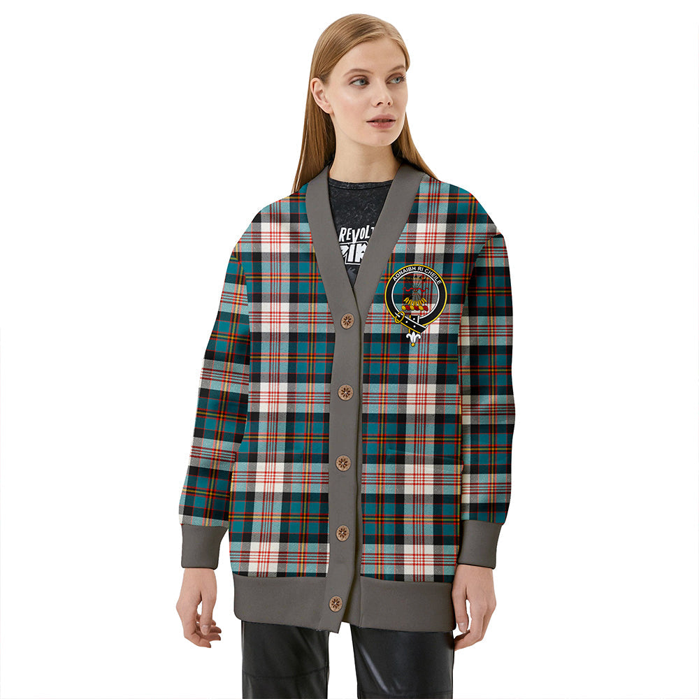 Cameron of Erracht Dress Ancient 2 Clan Badge Tartan V-neck Cardigan